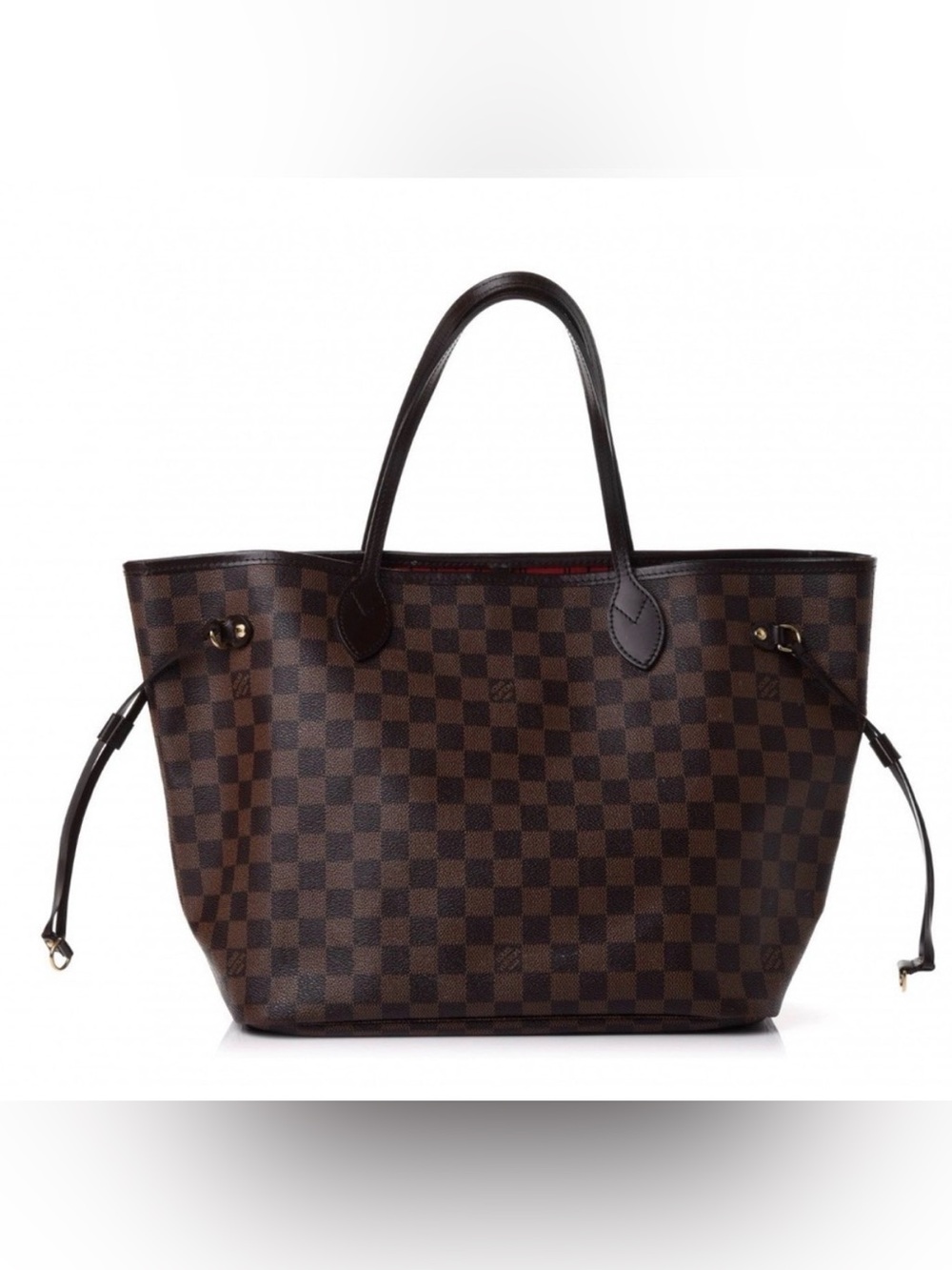 Brown Checkered Tote Handbag